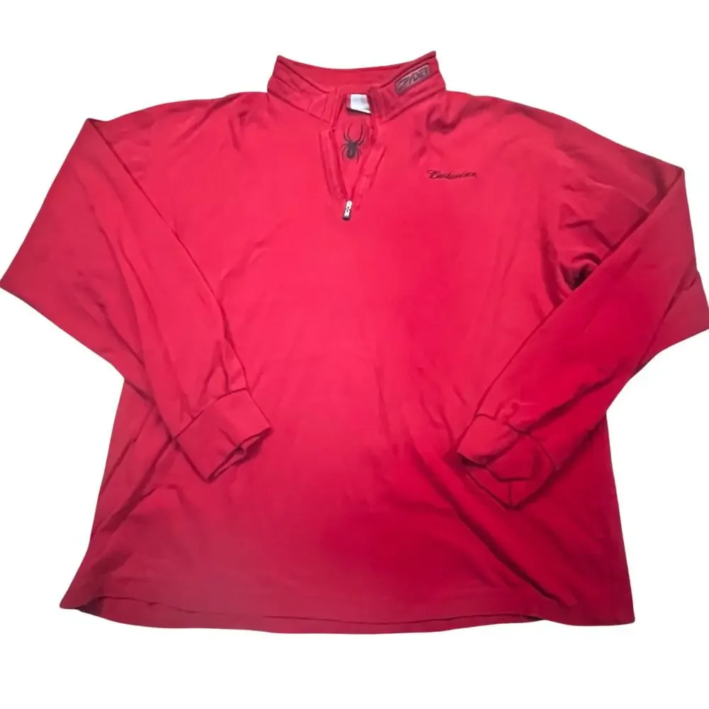 Spyder Budweiser Red Quarter Zip Sweatshirt XXL Racing Beer Logo Pullover‎